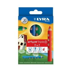 Etui de 6 crayons de couleur LYRA GROOVE TRIPLE 1 (PEFC) + STOP RAYON