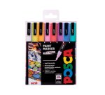 Marqueur posca pc3m gouache base eau couvrante inodore    pointe conique fine coloris   pastel assortis 8un
