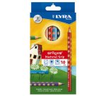 Etui crayons de couleur groove lyra forme             triangulaire bois 17cm mine   4mm 10 unites coloris