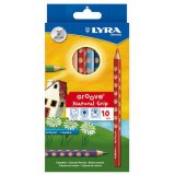 Etui crayons de couleur groove lyra forme             triangulaire bois 17cm mine   4mm 10 unites coloris