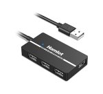 Hamlet XHUB-04U2 hub di interfaccia USB 2.0 Type-A 480 Mbit/s Nero