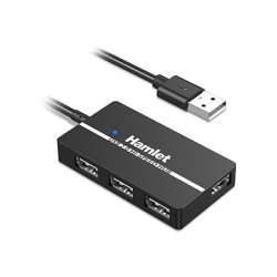 Hamlet XHUB-04U2 hub di interfaccia USB 2.0 Type-A 480 Mbit/s Nero