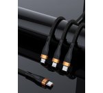 DLH DY-TU5008 câble USB 1,5 m USB C USB C/Micro USB-A/Lightning Noir