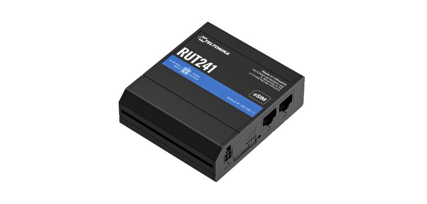 Teltonika RUT241 eSIM | Industrieller 4G-LTE-Router | Cat 4, 2x RJ45 100Mb/s, eSIM Routeur de réseau cellulaire