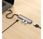 Satechi ST-P4SM hub & concentrateur USB Type-C 10000 Mbit/s Gris