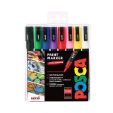 Marqueur Uni-Ball Posca PC3M pointe ogive 0,9 à 1,3 mm couleurs assorties - Etui de 8