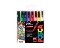 Marqueur Uni-Ball Posca PC3M pointe ogive 0,9 à 1,3 mm couleurs assorties - Etui de 8