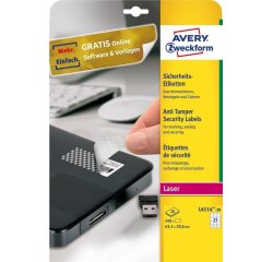 Avery L6114-20 etichetta autoadesiva Rettangolo con angoli arrotondati Permanente Bianco 540 pz