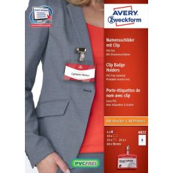 Avery 4822 non-adhesive label 32 pc(s) Transparent, White Rectangle