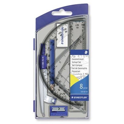 Set scolaire 1 compas de précision avec attache-compas universelle intégrée + accessoires