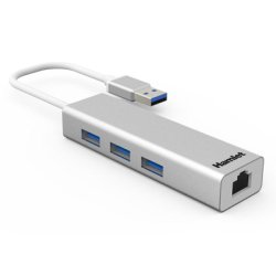 Hamlet XHUB330LAN replicatore di porte e docking station per laptop USB 3.2 Gen 1 (3.1 Gen 1) Type-A Argento