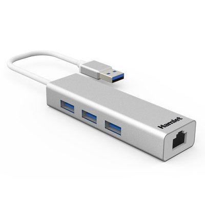 Hamlet XHUB330LAN replicatore di porte e docking station per laptop USB 3.2 Gen 1 (3.1 Gen 1) Type-A Argento