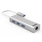 Hamlet XHUB330LAN replicatore di porte e docking station per laptop USB 3.2 Gen 1 (3.1 Gen 1) Type-A Argento