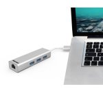 Hamlet XHUB330LAN replicatore di porte e docking station per laptop USB 3.2 Gen 1 (3.1 Gen 1) Type-A Argento