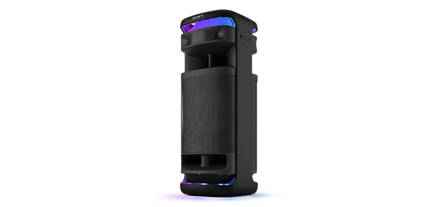 Sony ULT TOWER 10 - Altoparlante Bluetooth per feste con ULT POWER SOUND, bassi profondi e potenti, altoparlanti X-Balanced, illuminazione a LED a 360 gradi, funzioni per feste, microfono wireless, portatile, maniglia e ruote - Nero