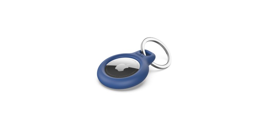 Funda protectora con llavero para localizador o rastreador Apple AirTag Belkin F8W973btBLU Secure Holder, azul