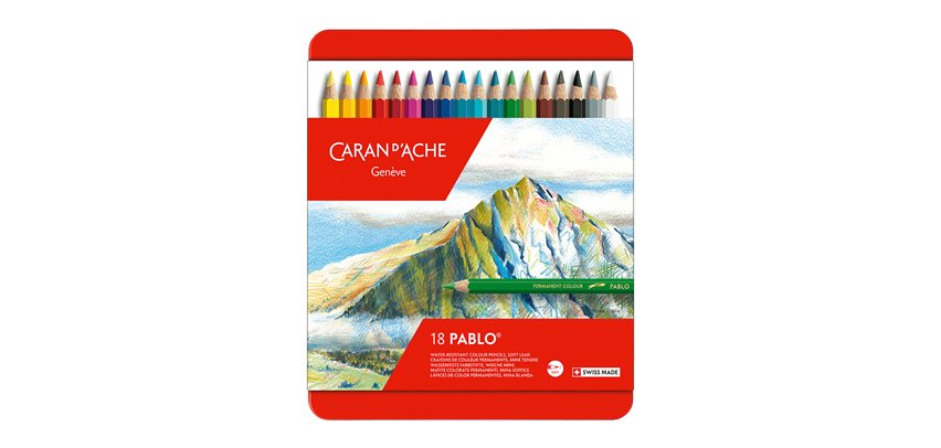 Crayons de couleur PABLO, étui métal de 18