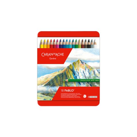 Crayons de couleur PABLO, étui métal de 18