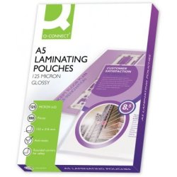 Pochette plastification q-connect à chaud économique format a5 125 microns boîte 100 unités