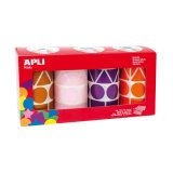 Gommette geante apli kids geometrique 4 coloris assortisviolet marron rose orange pack4 rouleaux 5428 unites