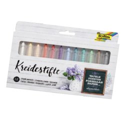 Assortiment crayons craies folia pour vitres effacable   12 unites coloris assortis