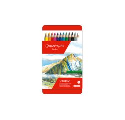 Crayons de couleur PABLO, étui métal de 12
