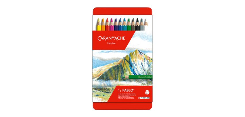 Crayons de couleur PABLO, étui métal de 12