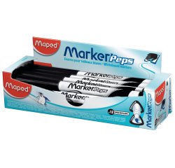 Feutre maped marker'peps effaçable à sec pour ardoises blanches coloris noir