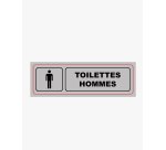 Plaque signalisation viso aluminium auto-adhesive toilettes hommes 17x5cm