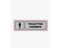 Plaque signalisation viso aluminium auto-adhesive toilettes hommes 17x5cm