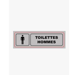 Plaque signalisation viso aluminium auto-adhesive toilettes hommes 17x5cm