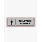 Plaque de signalisation auto-adhésive couleur aluminium en plastique 17 x 5 cm - Toilettes hommes