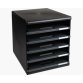 Module de classement 5 tiroirs ouverts, format A4 +. Dim (l x h x p) : 28,8 x 32 x 35 cm. Noir