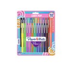 Stylo-feutre paper mate flair original pointe moyenne 1mm longue durée de vie pochette 24 coloris assortis candy pop