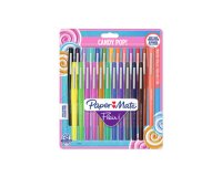 Stylo-feutre paper mate flair original pointe moyenne 1mm longue durée de vie pochette 24 coloris assortis candy pop