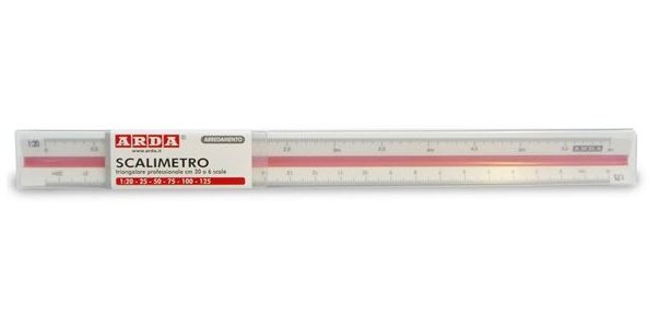 Scalimetro Isoteck - 30cm - per arredamento - scale 1:20-25-50-75-100-125 - Arda