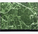 Carton a dessin exacompta 25x32.5 cm papier marbre      vernis dos toile renforce     fermeture a elastiques vert