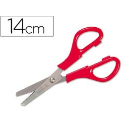 Ciseaux liderpapel 5/8 ans économique lames acier inoxydable pointe arrondie anti-coupe 140mm pochette