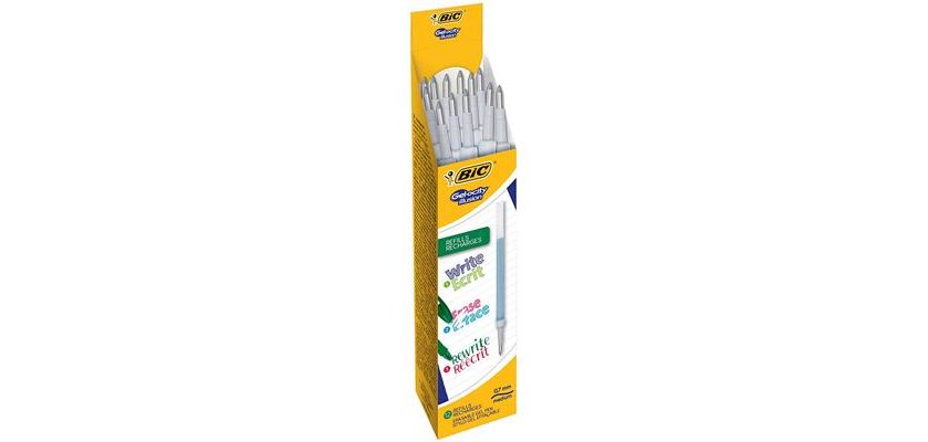 Recharge stylo bic gelocity illusion encre gel effaçable coloris vert