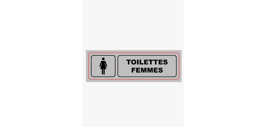 Plaque signalisation viso alumimiun auto-adhesive toilettes femmes 17x5cm