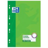Copies doubles Oxford a4 grands carreaux seyès 200 pages étui carte vert