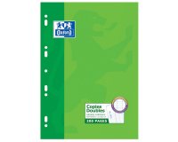 Copies doubles Oxford A4 grands carreaux Seyès 200 pages étui carte vert
