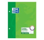 Copies doubles Oxford 17x22cm grands carreaux Seyès 200 pages étui carte vert