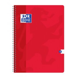 Cahier Oxford color life 24x32cm grands carreaux seyès 100 pages reliure spirale couverture carte coloris assortis