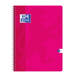 Cahier Oxford color life 24x32cm petits carreaux 5mm 180 pages reliure spirale couverture carte coloris assortis