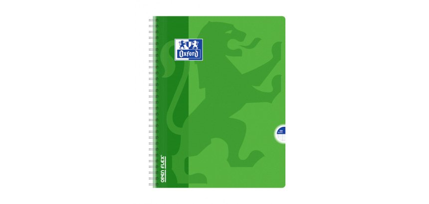 Cahier Oxford OpenFlex 24x32cm grands carreaux Seyès 180 pages reliure spirale couverture polypro coloris assortis