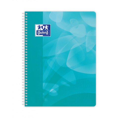 Cahier Oxford lagoon 24x32cm grands carreaux seyès 100 pages reliure spirale couverture polypro coloris assortis