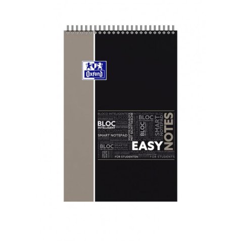 Bloc-notes Oxford etudiants easynotes a4+ ligné 7mm 160 pages reliure spirale couverture polypro coloris assortis