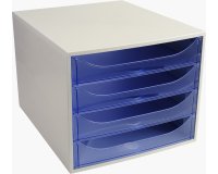 Module de classement ECOBOX, 4 tiroirs, gris