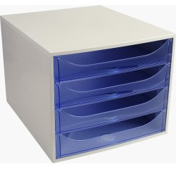 Module de classement ECOBOX, 4 tiroirs, gris